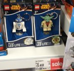 Star Wars Lego Keyring LED torch R2D2/Yoda