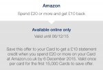 New Amex offer - Spend £20.00+ at Amazon.co.uk and get £10 back (invite only)