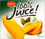 Del Monte 100% Juice Orange or Pineapple Lollies (3 x 75ml)