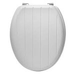 White tongue and groove effect toilet seat B & M Inverness