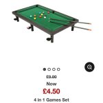 4 in 1 table top game set - snooker, basketball, bowling & shooting