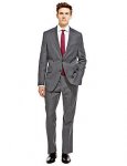 M&S Mens Grey Pinstripe Suit Jacket size 38 long C&C