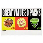 KP Box of 30 Snacks. Space Raiders/Skips/Hula Hoops