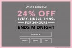 Upto 70% OFF sale + EXTRA 24% OFF Everything