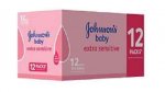 Johnson's Baby Extra Sensitive Baby Wipes, 12 Packs (Total 672 Wipes)