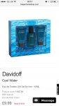Davidoff Cool Water Eau de Toilette Gift Set for him £9.99 @ the perfume shop