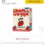 Innocent smoothies (4 x 180ml) - x2