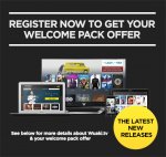 3 HD movie rentals for new signups - Welcome Pack