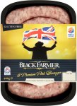 The Black Farmer Premium Pork (90%) Sausages (Gluten & Wheat Free)(6 per pack - 400g) (£3.73 / Kg)