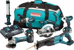 Makita 6 Tool 18V Kit with 3 X 4AH Li-Ion Batteries, Dual Charger & Toolbag