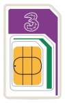 3 PAYG 4G Trio Data SIM Pack Preloaded with 12GB of Data