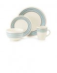 Debenhams Blue striped Hand Painted 16 piece dinner set