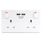 WICKES WHITE 13 AMP 2 GANG SWITCHED SOCKET WITH 2 X USB PORTS 2 For £12.30 collected