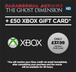 Xbox Live &pound;50 Gift Card & Paranormal Activity: The Ghost Dimension HD