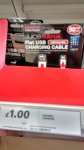 Tesco: Juice bank mobile phone charging cables 90cm for iPhone and android devices only