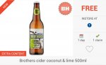 FREEBIE: Brother's Coconut & Lime Cider (500ml) via Checkoutsmart App