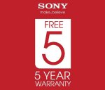 Sony TV 'FREE' 5 Year Guarantee on selected models brought after 1st Oct 2015