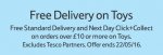 Heads Up - Tesco Direct have FREE Delivery or C&C on Toy Orders over until 22nd May