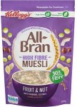 Kellogg's All bran high fibre muesli fruit & nut (550g) 59p or x2