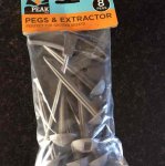 Tent peg puller/extractor and 8 ground sheet pegs