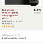 Amazon Fire tv 4K with 2yr warranty