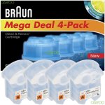 Braun CCR4 Clean and Renew Mens Electric Shaver Hygienic Refill Cartridge 4 Pack
