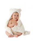 George Baby Cream Faux Fur Hooded Shawl C&C