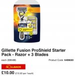 Gillette Fusion ProShield 4 Razors + 1 Handle