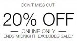 20% off on everything at m&s today (excludes sale) online only