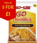 Ko-Lee Go Chicken & Xtreme Hot 85g Noodles x5