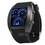 Blue LED Car Watch with Arch Dial and Silicon Watch Band