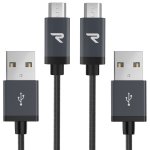 2 Pack] Rampow&reg; Nylon Braided Micro USB Cable, Tangle-Free @ Sold by Rampow (Use code PPIVCQVV + GORAMPOW + 8XPFKHFW) [+&pound;3.99 non prime