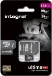 Integral 128GB UltimaPro MicroSDXC Card 80MBs Read, 25MBs Write, with Adapter, Class 10 U1