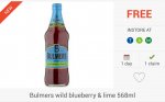 FREEBIE: Bulmers Wild Blueberry & Lime Cider (568ml) via Checkoutsmart App @ Tesco; &pound;2 @ Morrisons / Asda