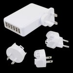 6-Port USB New Multi Travel(US/UK/EU/AU Adapter High Speed Desktop USB Wall Charger Power Supply White UK Store for iPhone Samsung Galaxy, HTC, Nexus, Motorola, Cellphone, Tablets