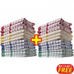 24 Classic Checked Super Absorbent Tea Towels