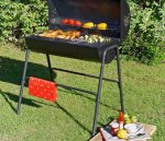 Tesco Barrel Charcoal BBQ, with cover, Black
