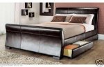 4 drawer faux leather bed double and King various options ij interiors
