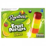 Rowntrees fruit pastilles ice lollies 4 pack