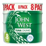 Packs of 8 X 160g John West Tuna Chunks In Spring Water or Brine / online