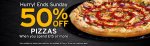 50% Off ALL Pizzas When You Spend £15 or More for Collection & Delivery @ Pizza Hut (Minimum delivery spend applies- variable by store)