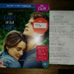 The Fault In Our Stars Blu-Ray + DVD + UV w/ Slip Cover