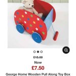 Asda wooden pull along toy box