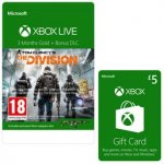 3 Month xbox live membership + The Division DLC Weapon Skins + £5 gift card