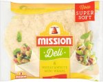 Mission Deli Wheat & White Mini Tortilla Wraps (6 Pack) (Rollback Deal)