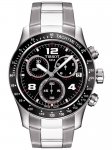 Tissot V8 men's black dial two colour bracelet watch