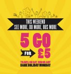 First Bus 40 cities / areas covered! - During May on Saturdays, Sundays and Bank Holidays 5 people can travel together unlimited on one ticket