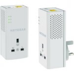NETGEAR PLP1200-100UKS 1200 Mbps Powerline Ethernet Adapters, Pass Through and 1 Gigabit Ethernet Port - Twin Pack
