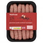 Waitrose Premium Gourmet Pork (84%) Cocktail Sausages (18 per pack - 292g)