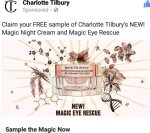 Free sample of magic night cream and eye rescue